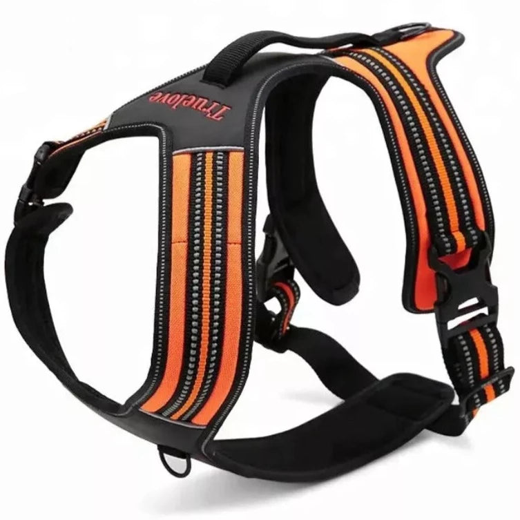 No-Pull Dog Harness For Large Dogs (XL, Yellow) | Reflective & Padded Comfort Fit With Front & Back Leash Rings