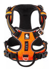 orange truelove dog harness which unfastens at the neck